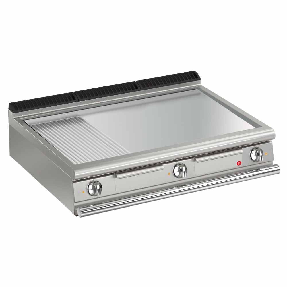 Auftisch Elektro Grillplatte 70/120 hartverchromt 1/3 gerillt