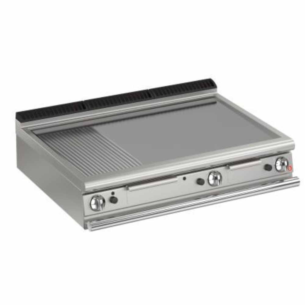 Auftisch Gas Grillplatte 70/120 1/3 gerillt