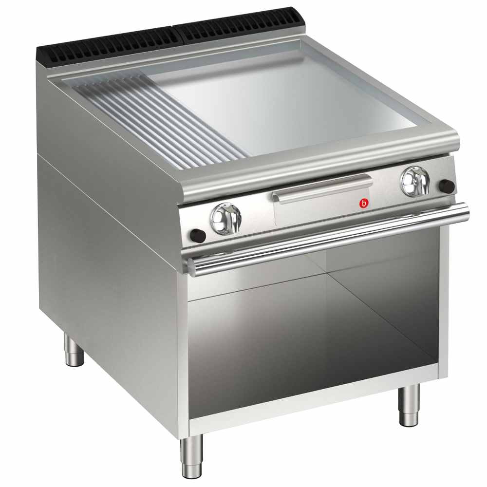 Gas Grillplatte 70/80 1/3 gerillt hartverchromt 