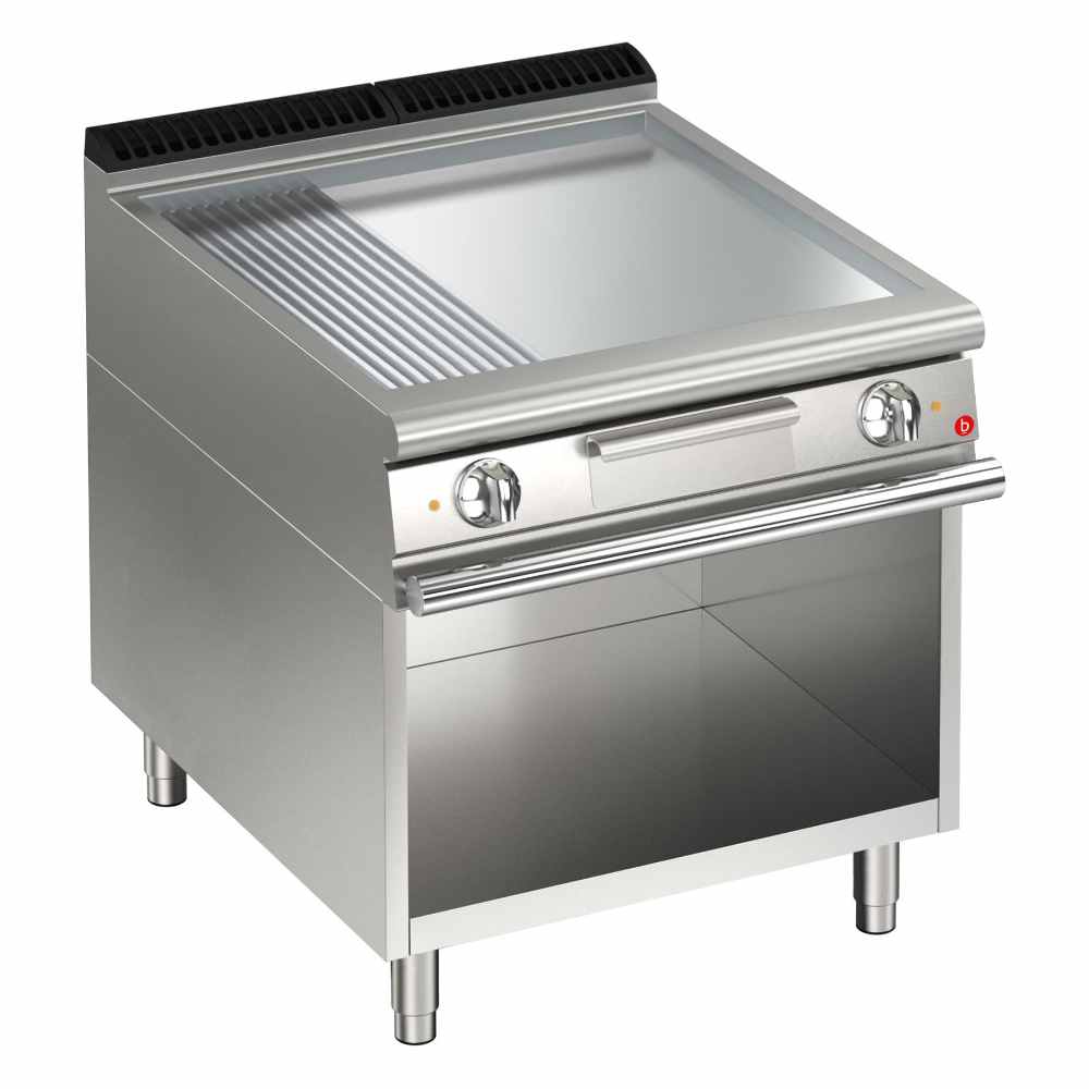 Elektro Grillplatte 70/80 hartverchromt 1/3 gerillt