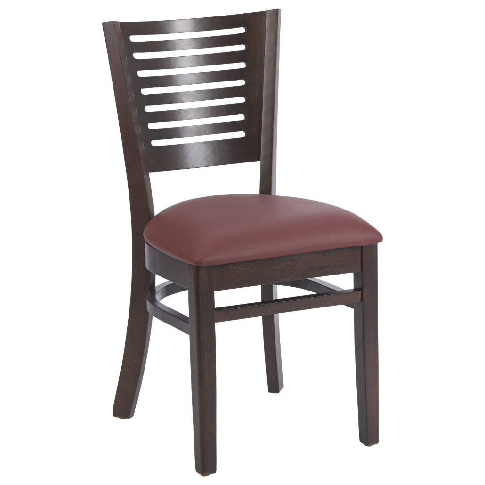 Holzstuhl mit gepolstertem Sitz, lagernd